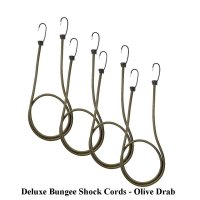 Deluxe Bungee Shock Cords - Olive Drab (4 pcs)