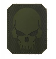 3D PVC Pirate Skull Olive antsiuvas su velkro