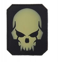 3D PVC Patch Pirate Skull Glow with hook & loop closure