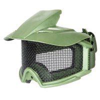Маска для лица ASG GFC Tactical с сеткой и козырьком зелёная