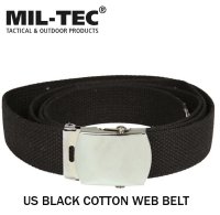 Black cotton web belt