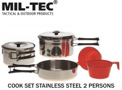 Cook set stainless steel 2 person Mil-tec