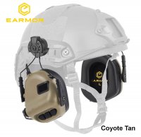 Earmor M31H aktyvios ausinės šalmams FAST MT Coyote Tan