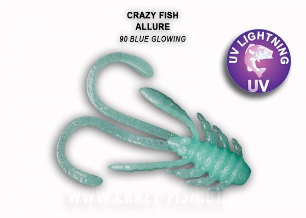 Guminukas Crazy Fish Allure 40 mm Blue Glowing