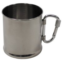 Metalinis puodelis su karabinu 220 ml (33382)