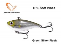 Soft Bait Savage Gear TPE Soft Vibes Green Silver Flash