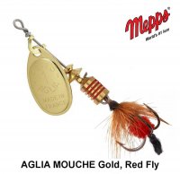 Spinners Mepps AGLIA MOUCHE Gold, Red Fly