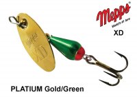 Blizgė Mepps XD PLATIUM Gold/Green