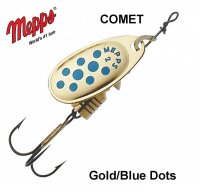 Blizgė Mepps Comet Gold Blue Dots