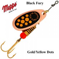 Mepps Black Fury Copper Yellow Dots