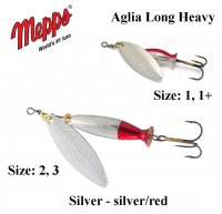 Sukriukė Mepps Aglia Long Heavy Silver-Silver/Red