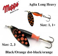 Sukriukė Mepps Aglia Long Heavy Black/Orange Dots-Black/Orange