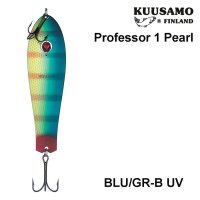 Spoon-bait Kuusamo Professor 1 Pearl 115 mm BLU/GR-B UV