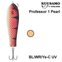 Spoon-bait Kuusamo Professor 1 Pearl 115 mm BL/WR/Ye-C UV