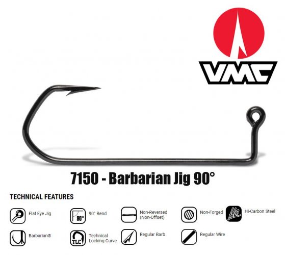 Крючок для джигголовки VMC 7150 Barbarian черный