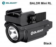 Olight BALDR Mini RL žibintuvėlis prie ginklo su raudonu lazeriu