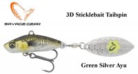 Приманка Savage Gear 3D Sticklebait Tailspin Green Silver AYU