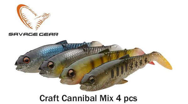 Savage Gear Craft Cannibal Paddletail Clear Water Mix 4Pcs.