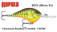 Rapala DT(Dives-To) vobleris DT16CRTBC Chartreuse Rootbeer Crawd