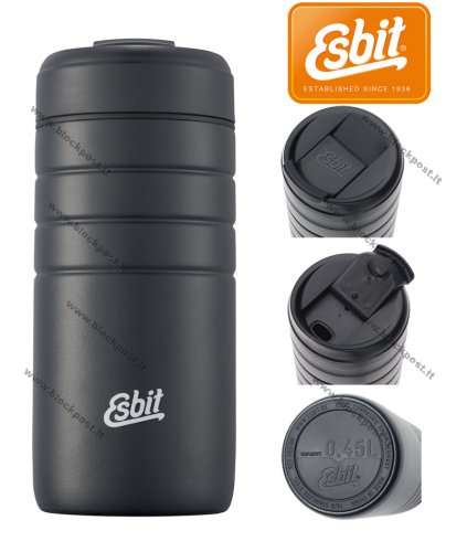 Esbit Majoris Thermo mug with flip top 450ml, black