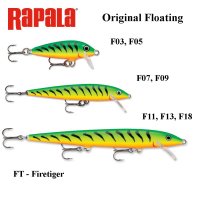 Vobleris Rapala Original Floating FT - Firetiger