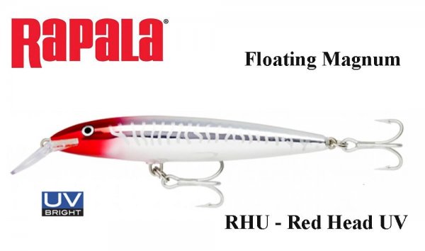 Vobleris Rapala Floating Magnum Red Head UV [02-FMAG-RHU]