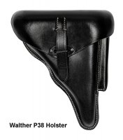 Walther P38 Kietos odos juodas dėklas (REPRO)