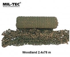 Mil-Tec Маскировочная сеть, камуфляж "Woodland" базовая 2,4x78м