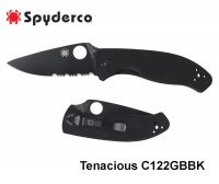 Kišeninis peilis Spyderco 'Tenacious' C122BBPK serrated (juodas)