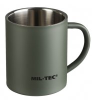 Termosinis metalinis Mil-tec puodelis 450ml žalios spalvos