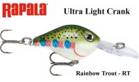 Vobleris Rapala Ultra Light Crank Rainbow Trout RT