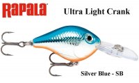 Vobleris Rapala Ultra Light Crank Silver Blue SB